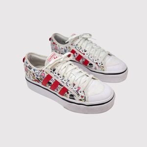 Adidas x Hello Kitty Nizza Sanrio Mens Shoes White Platform Sneakers Casual US 7